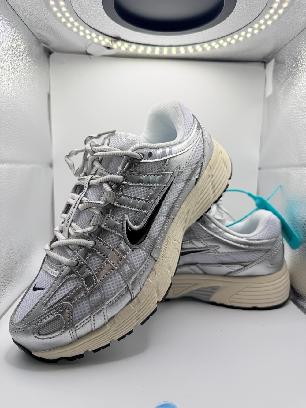 Nike Silver and Cream Women’s Mesh Running Sneakers